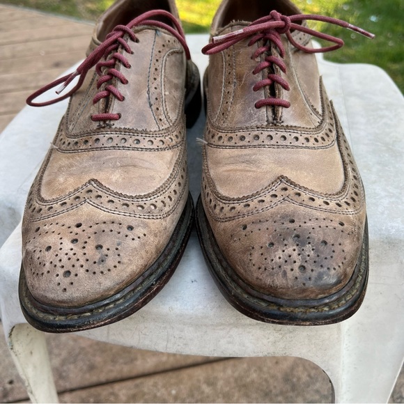 Allen Edmonds Neumok Brown Wingtips 10D Unlined Shortwings USA - Picture 2 of 7
